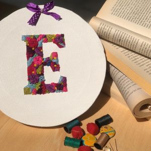 Initial Letter Embroidered Canvas