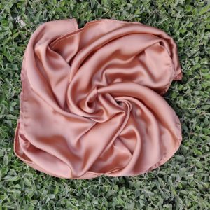 Rose Gold Silk Scarf to wear on head or carry on shoulders