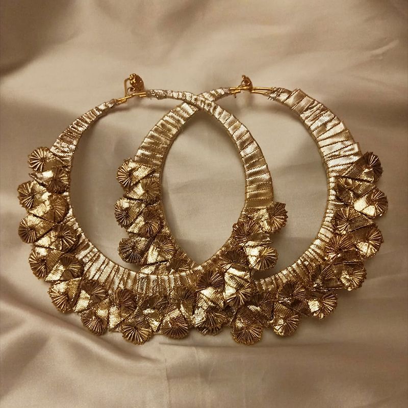 Yellow Gold Endless Hoop Earrings in Pakistan, COD | Pretily