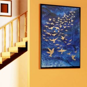 Birds Flying in a Painting - Wall art