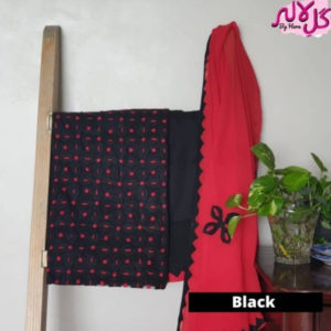 Black – Handmade Sindhi Net Applique Suit