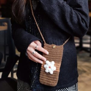 Floral Crochet Mobile Bag