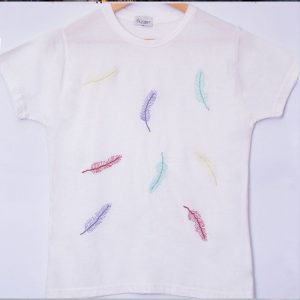 Feather Hand Embroidery T-Shirt