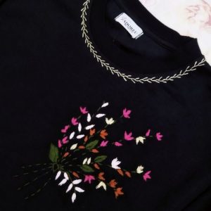 Floral Bunch Hand Embroidered Sweatshirt 1