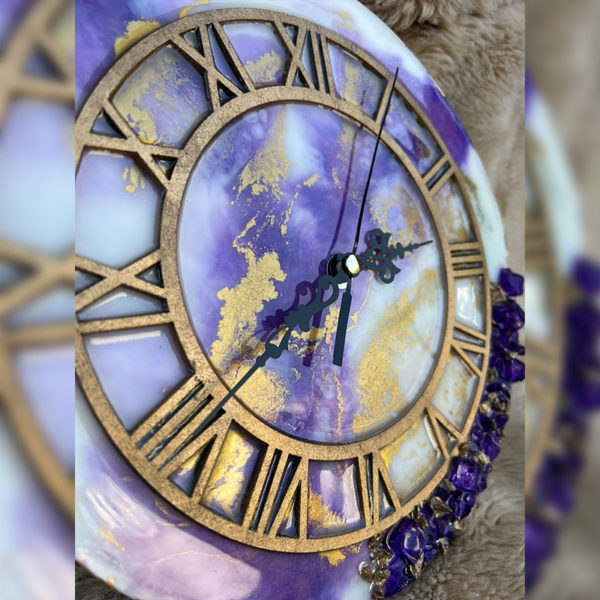 Purple and Gold Clock 3
