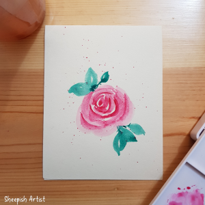 1 Pink Rose Card