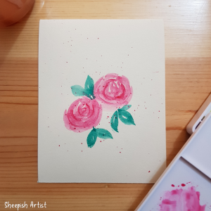 2 Pink Roses Card