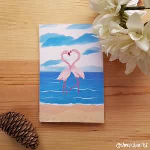 Hug me Flamingo Card