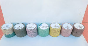 Scented Soy Wax Candle in Concrete Terrazzo Jar