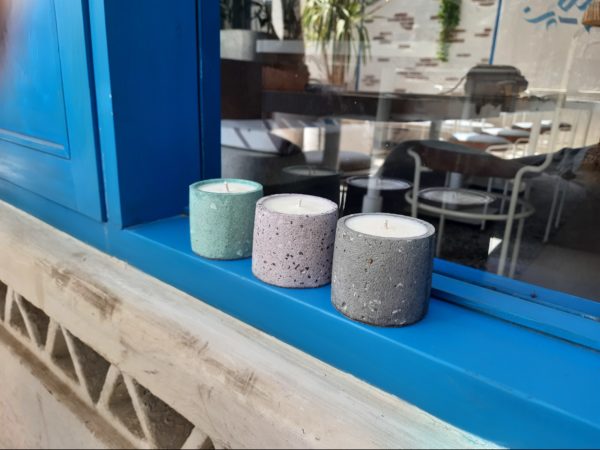 Scented Soy Wax Candle in Concrete Terrazzo Jar