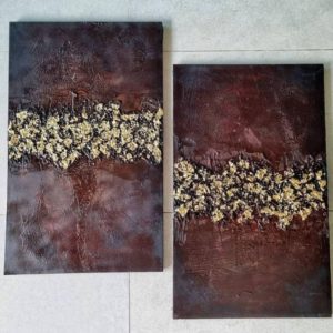 3d Embossed Textured Gold Leaf Painting