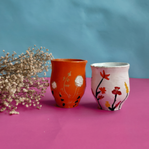 Floral Style Ceramic Cup