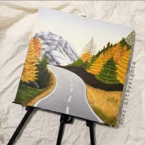 Acrylic on Canvas Painting (Road)