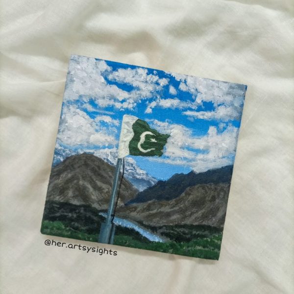 Acrylic Painting (Pakistani Flag)