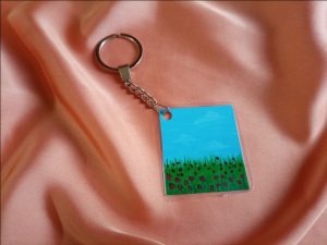 Mini painted keychain (Grass)