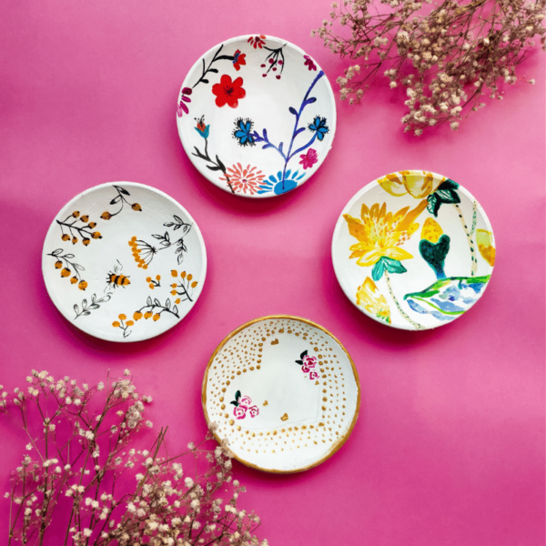 Set of Beautiful Hand-Painted Plates