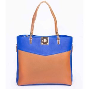 Two-Tone Double Strap Tote Bag