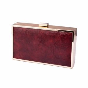 mehroon and gold box clutch 7*4 Inches