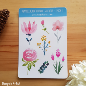 Watercolour Flower Stickers (Pack I)