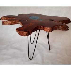 Rosewood-Resin Coffee Log Table