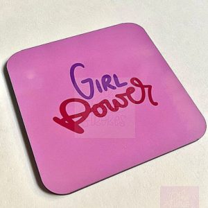 Girl Power Hand-lettered Coaster