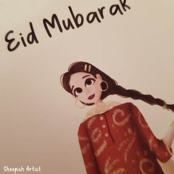 desi style eid cards red 2