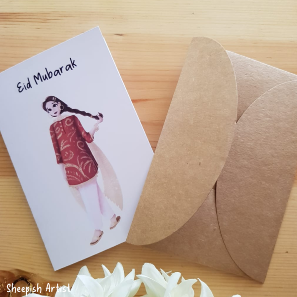 desi style eid cards red 3
