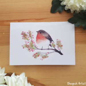 Robin Bird Greeting Card - Printed