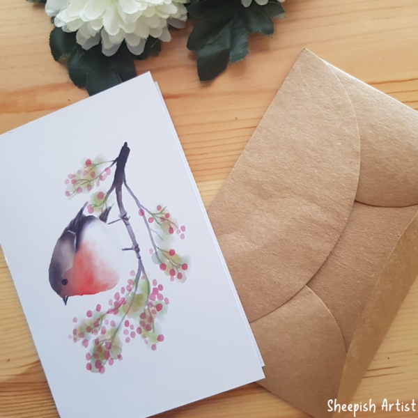 Robin Bird Greeting Card – Printed