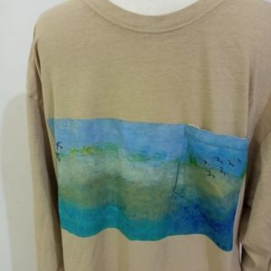 Cotton T shirt with Hand Painted Island