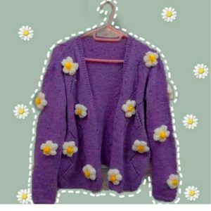 Purple-daisy-cardigan