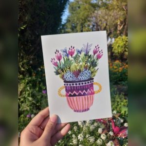 Vase of Flowers - Blank Greeting Card