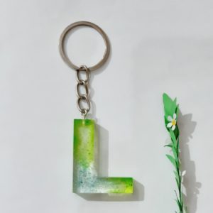 Multi-Color Resin Letter Keychain - L