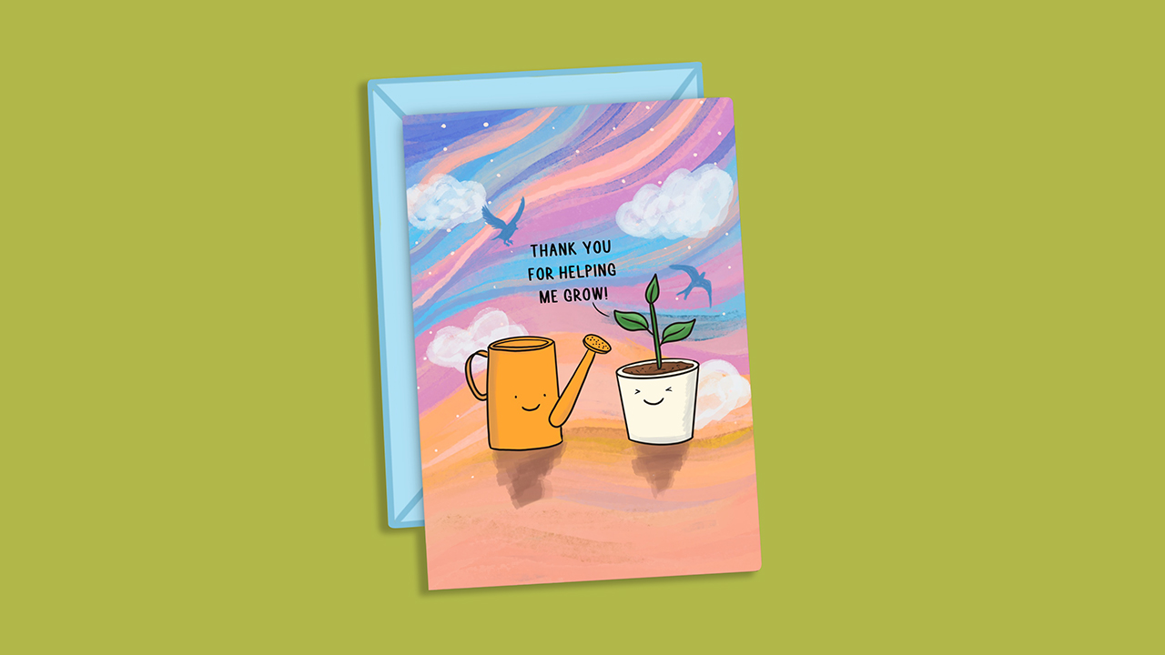 Thank you For Helping Me Grow – Greeting Card
