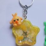 Resin Shaker Keychain - Yellow Star