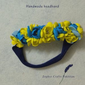 Yellow and Blue headband for baby girls