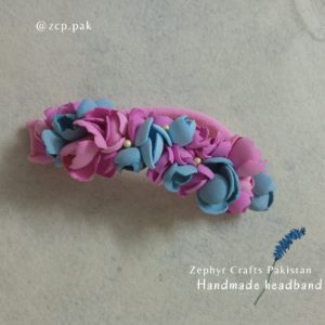 Sky Blue and Pink Headband for baby girls