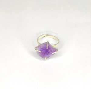 Amethyst Crystal Ring made with sterling silver