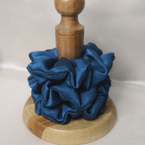Blue Silk Scrunchie for kids and women
