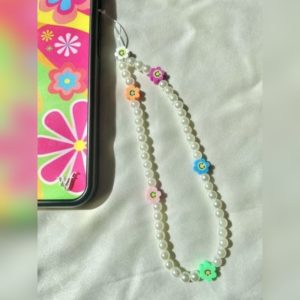 Pearls and smileys phone charm