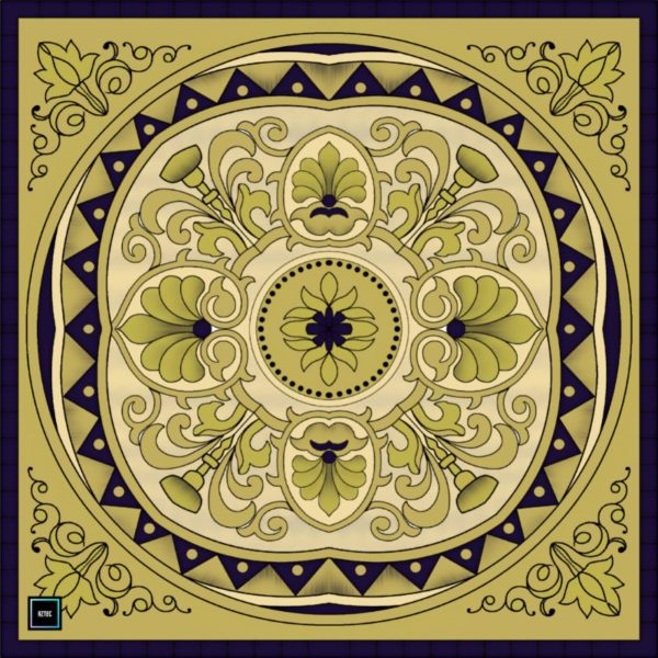 Elegant Gold Baroque Pattern - Silk Bandana