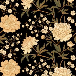 Elegant Gold Rose - Silk Scarf