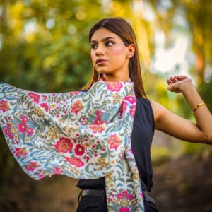 Ethereal Blooming Floral - Silk Scarf