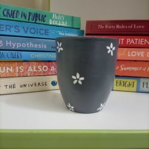 Grey Hand Painted Flower Pot