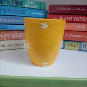 Yellow Hand Painted Flower Pot