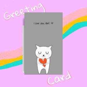 Greeting card with beautiful cat and quote