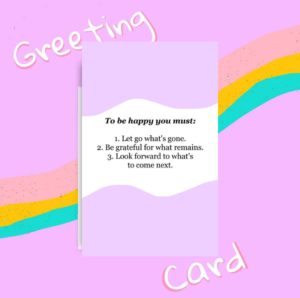 Glossy greeting card with beautiful quotes