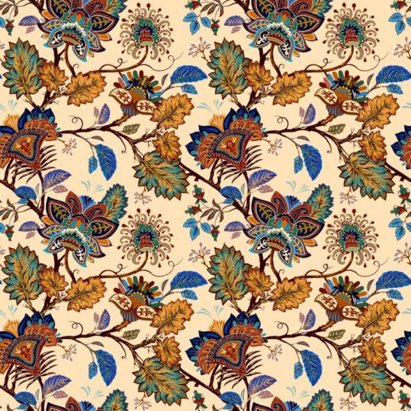 Traditional Turkish Floral Pattern - Silk Scarf