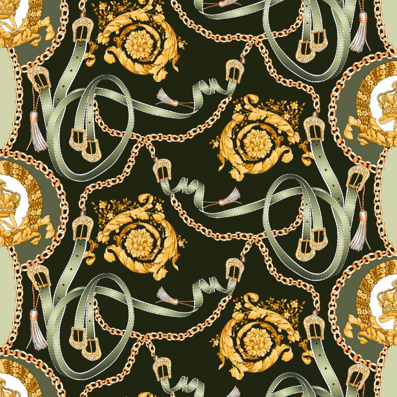 Borocco Versace Chain Print - Silk Scarf - PakistanCreates