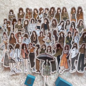 Vintage Girls Sticker Set 50pcs